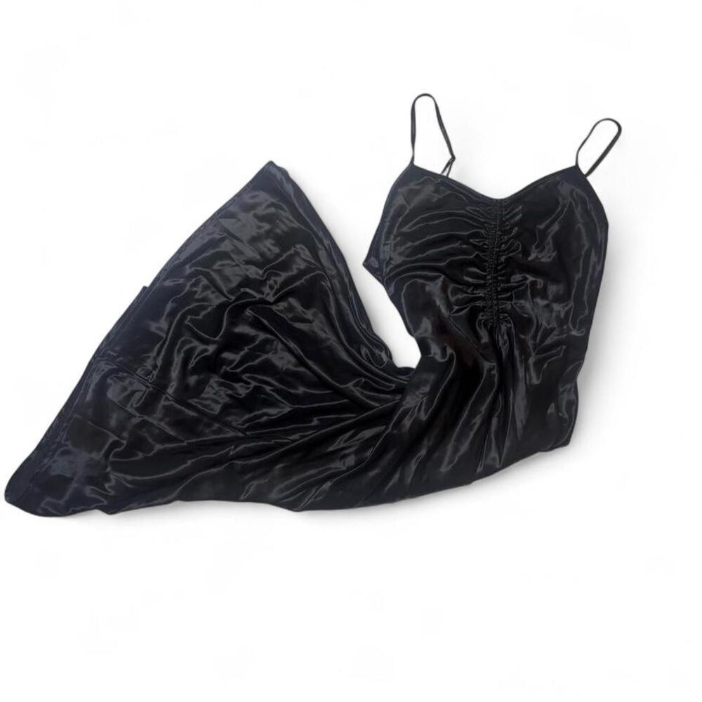 a new day Women's Black Satin Maxi Slip Dress Size M